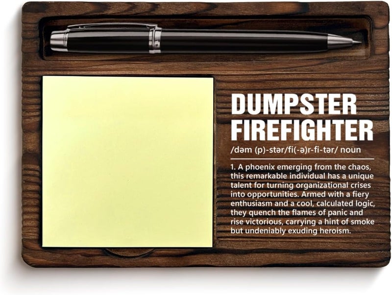 YGBF Funny Office Gifts for Boss Leader, Humor Gifts for Coworkers Employees Dumpster Fire Desk Accessories Dumpster Firefighter Sticky Note Holder Office Decor - Image 1
